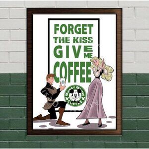 Sleeping Beauty Coffee Poster “Forget the Kiss” 16x20 Glossy Disney Starbucks
